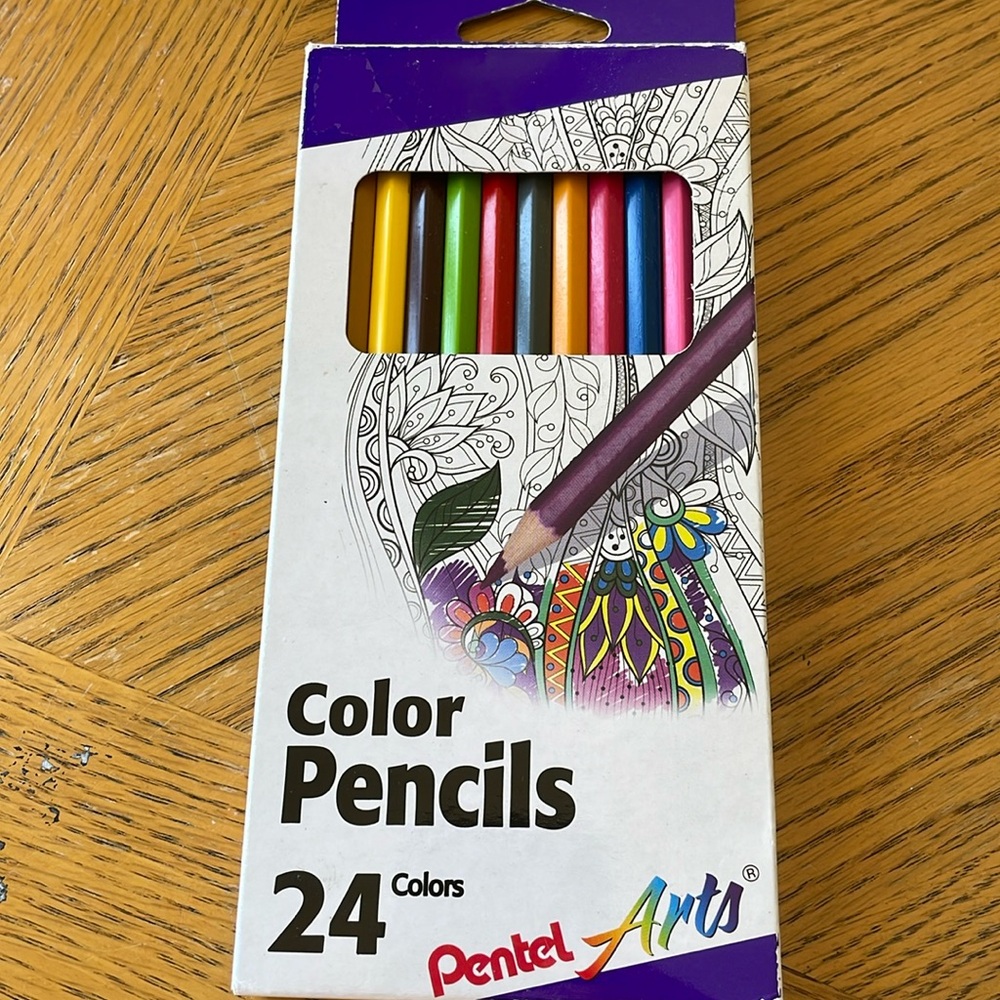 Pentel Color Pencils 24 Colors Vibrant Colors
